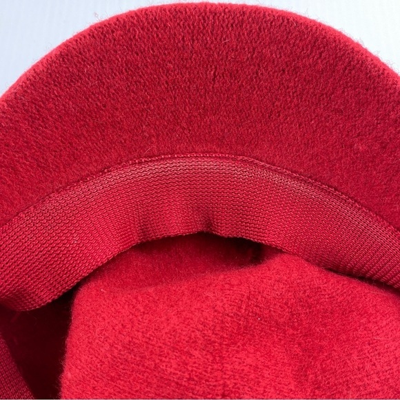 Next Wool Blend Cloche Hat Red with Flower Detail Solid Brim - Picture 9 of 9